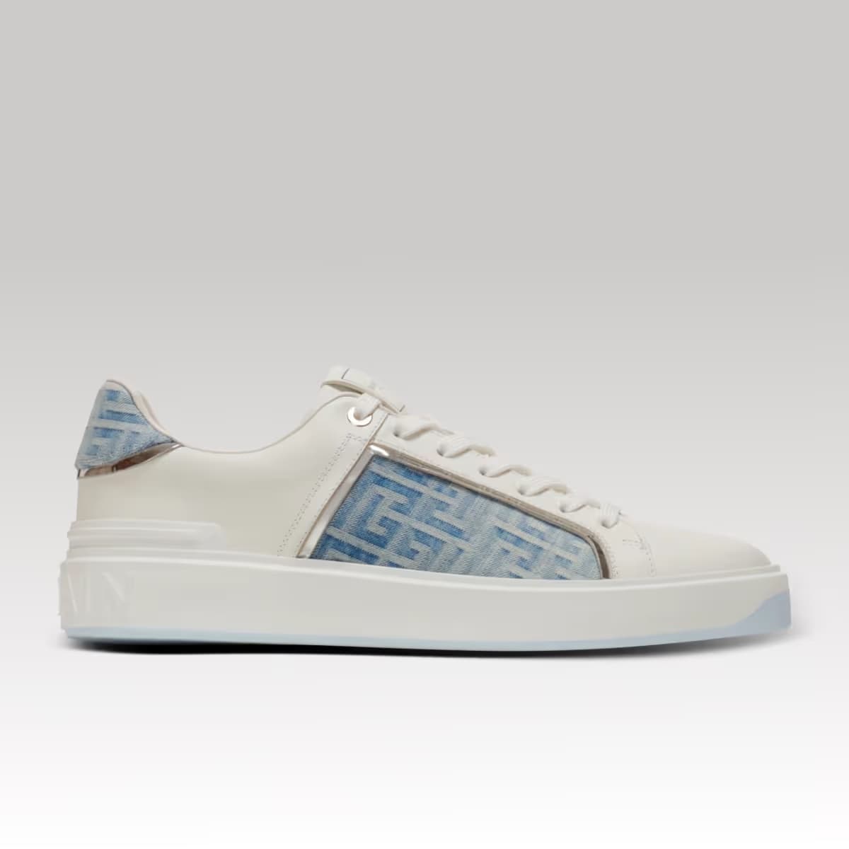 B-Court sneakers in leather and denim_00000
