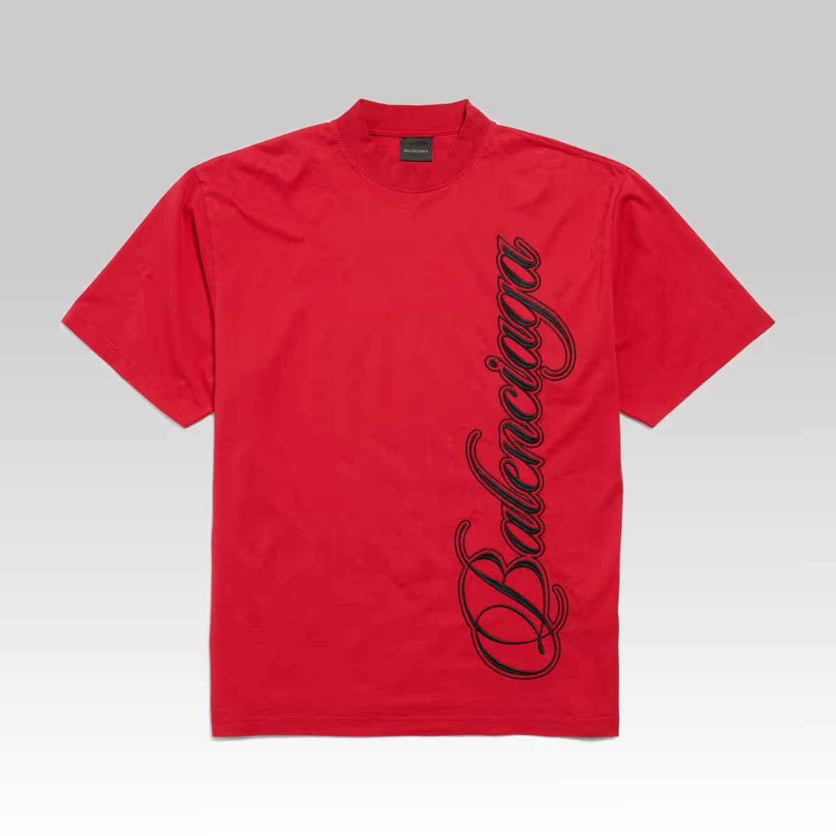 Balenciaga Cursive Medium Fit T-shirt in Red_00000