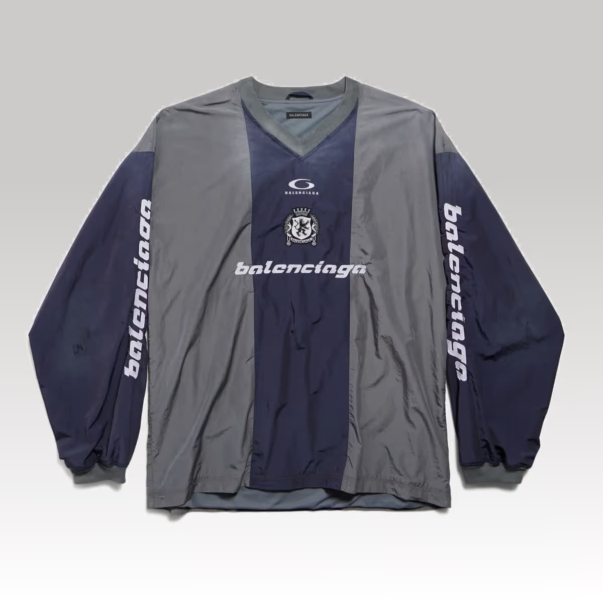 Balenciaga Outerwear Long Sleeve Top in Marine Blue_00000