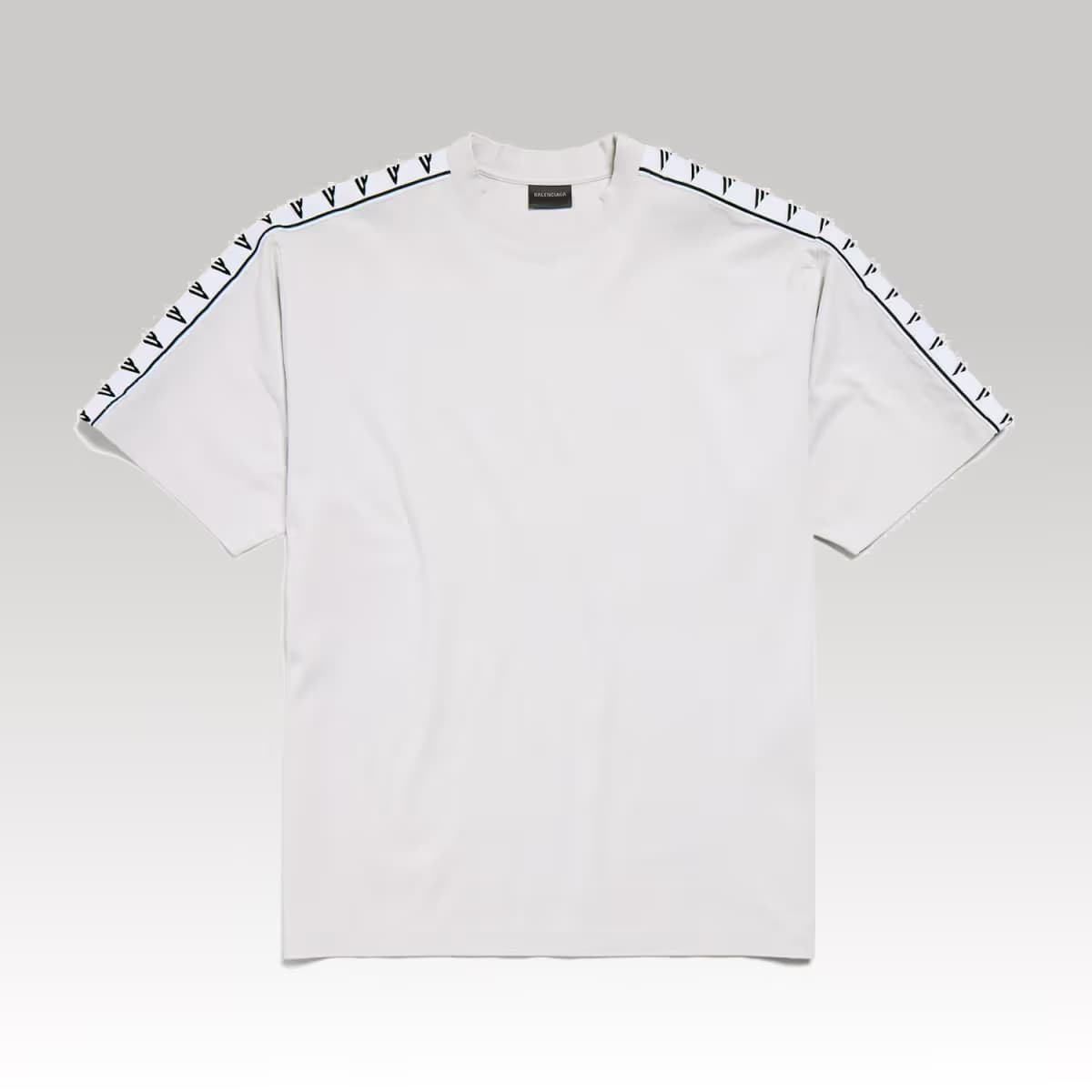 Balenciaga Stripe Medium Fit T-shirt in Dirty White_00000