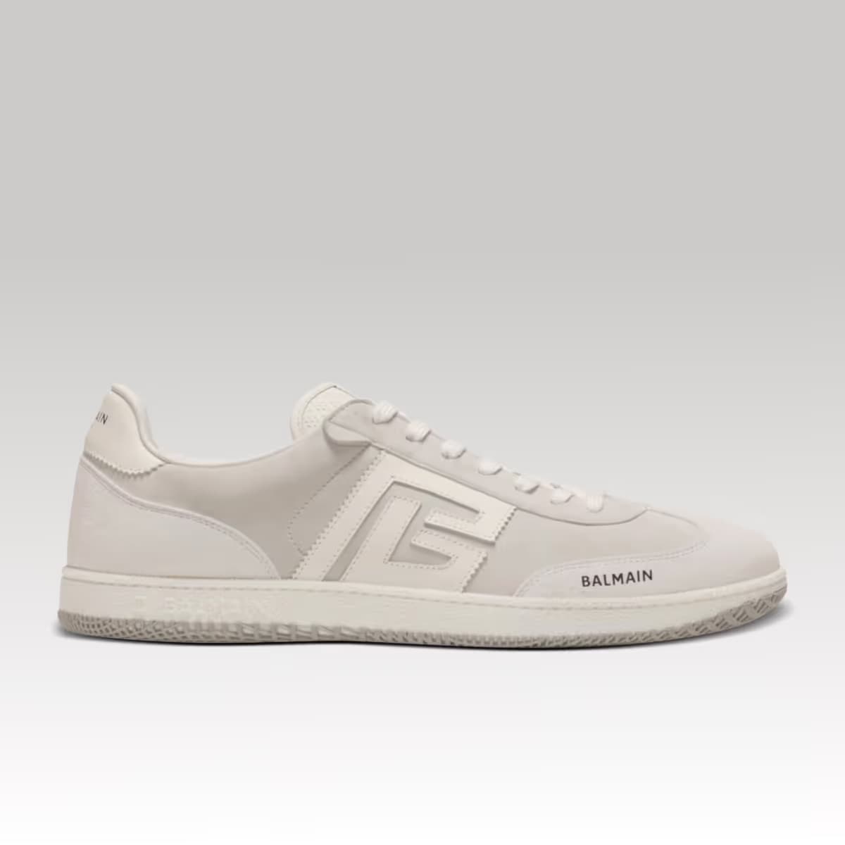 Balmain Swan sneakers in calfskin and suede_00000