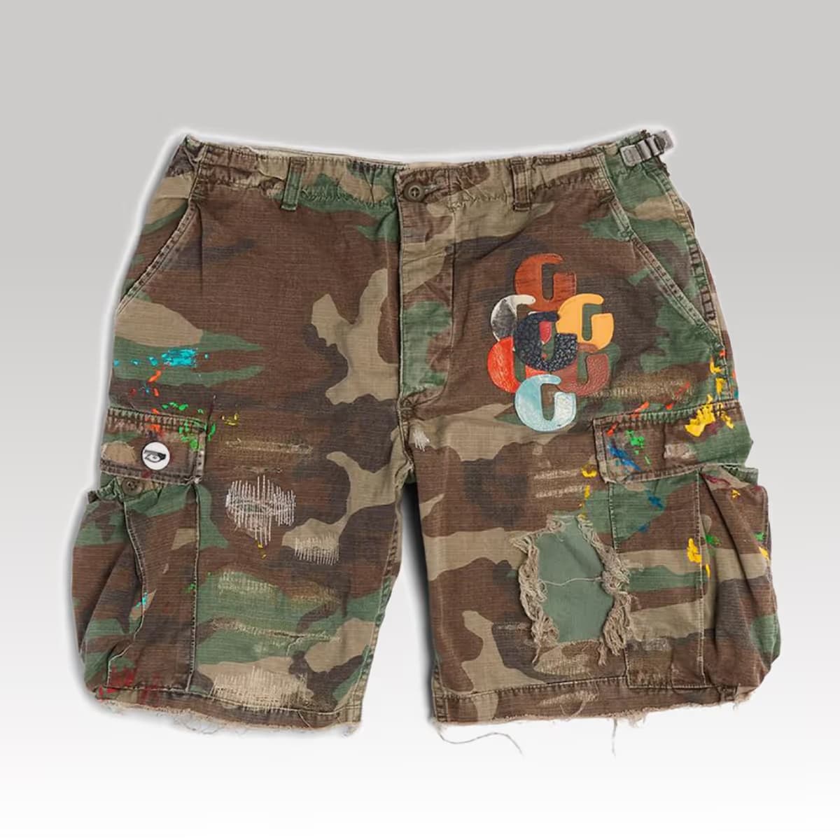 G PATCH WOODLAND CAMO CARGO SHORTS_00000