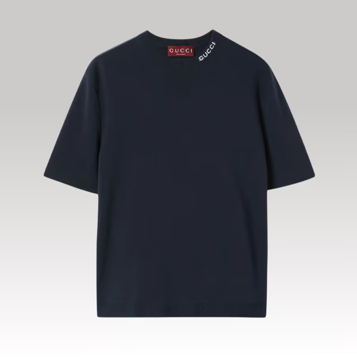 Gucci Silk cotton T-shirt with Gucci intarsia_3_00000