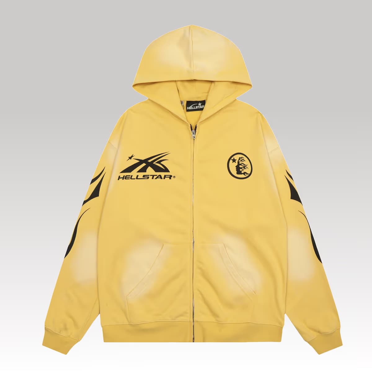 Hellstar Sports Zip Up Sweatshirt 'Yellow'_00000
