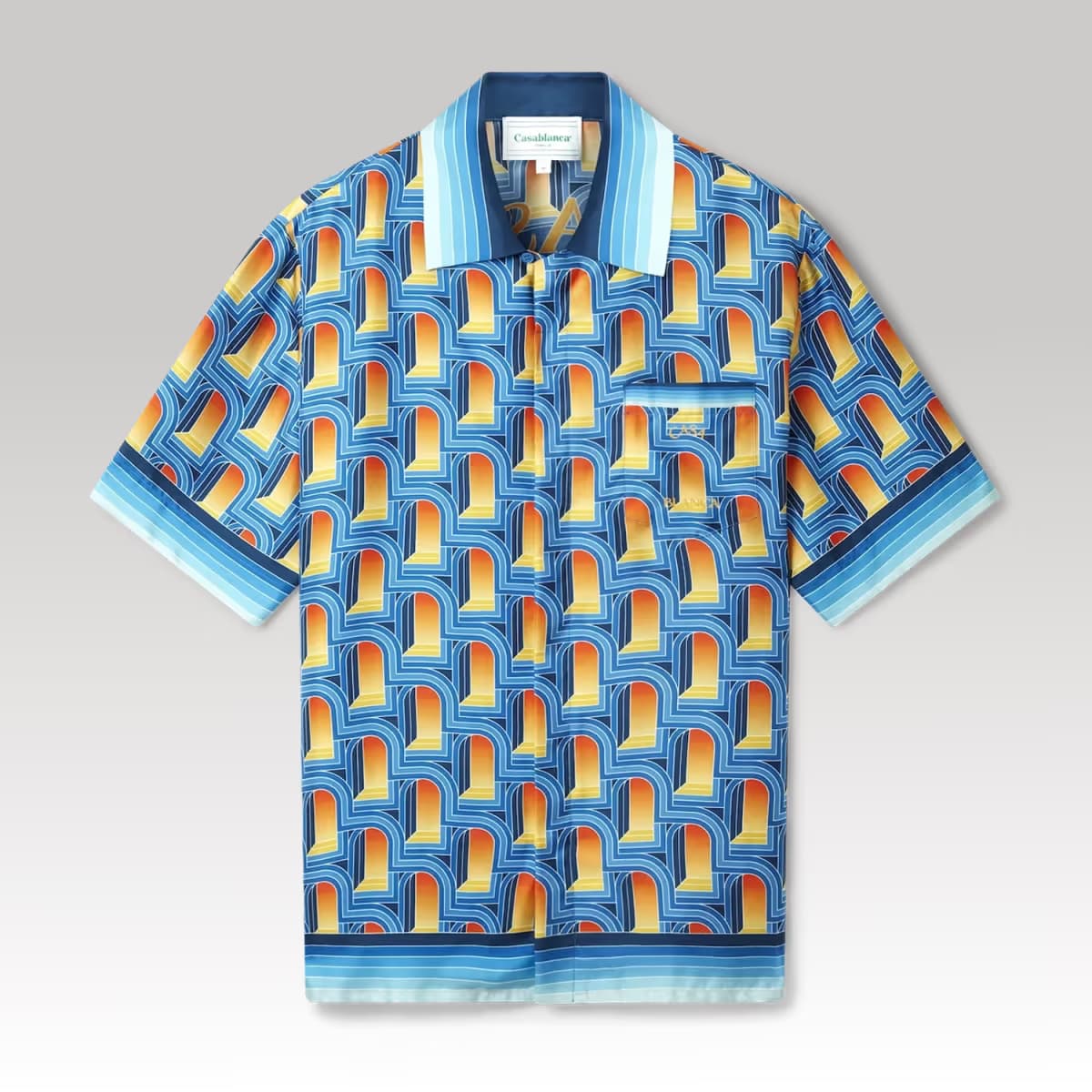 L'Arche De Nuit Cuban Collar Silk Shirt_00000
