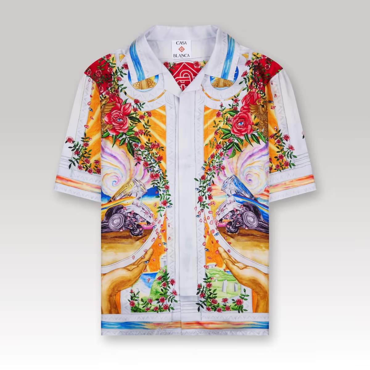 La Tornade De Rose Short Sleeve Silk Shirt_00000