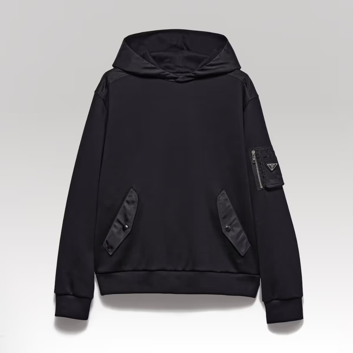 Moletom com capuz em fleece de algodão e Re-Nylon_00000