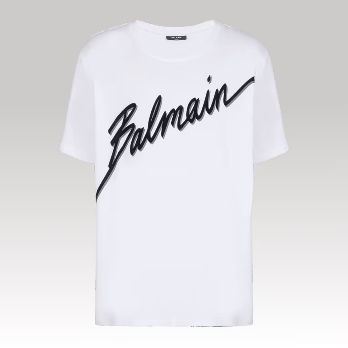 T-shirt with flocked Balmain Letter logo_00000 (1)