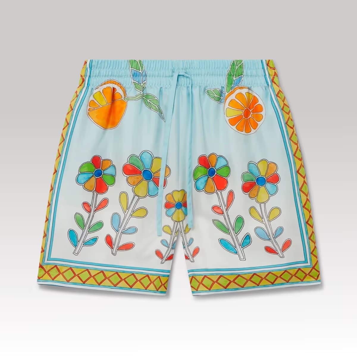 Yoruba Flowers Silk Shorts_2_00000