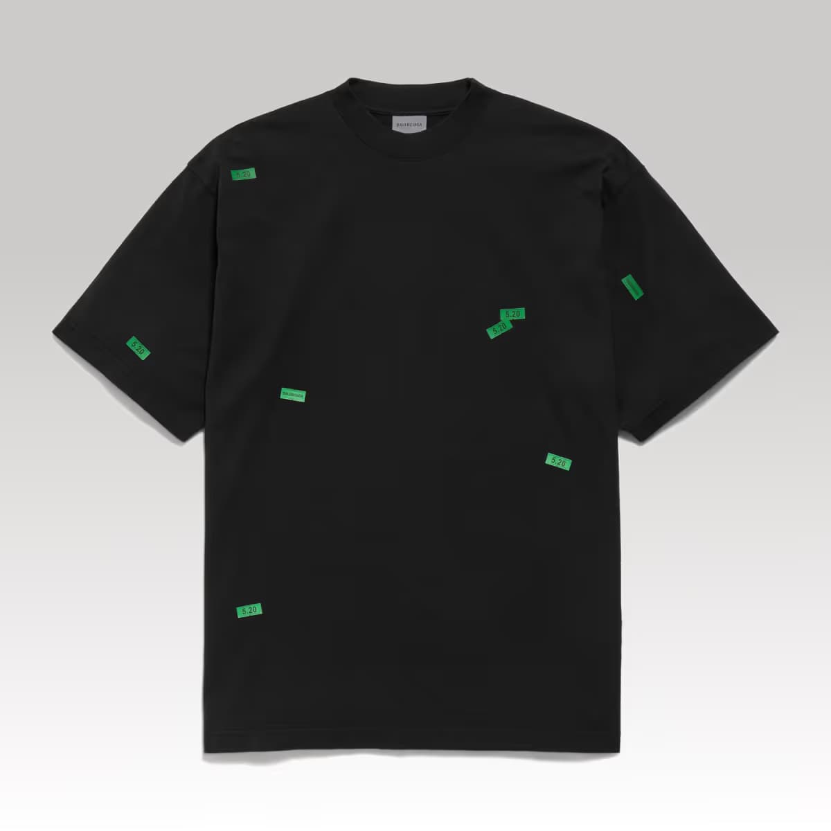 Balenciaga 520 Stickers Medium Fit T-shirt in Blackgreen_1_00000