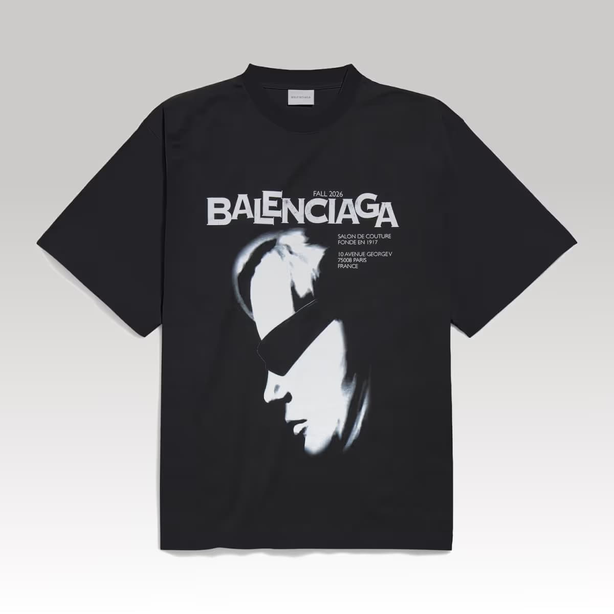 Balenciaga Lady In Shades Oversized T-shirt in Black_00000