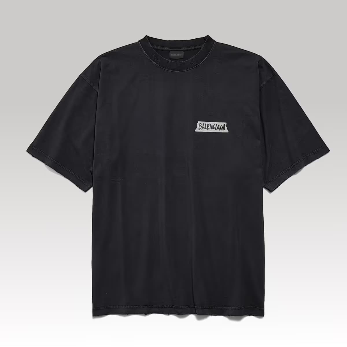 Balenciaga Masking Tape Medium Fit T-shirt in Faded Black_00000