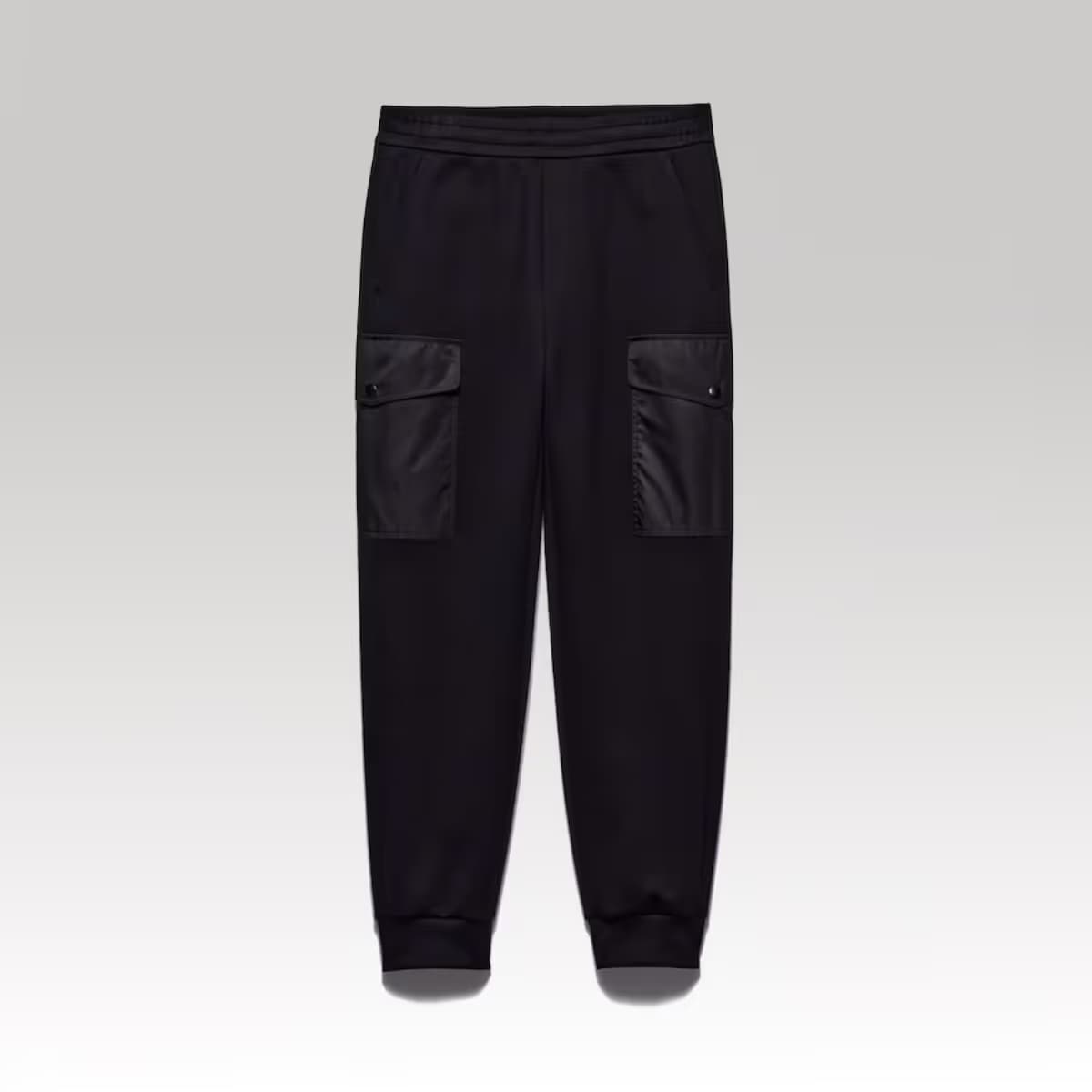Calça jogging em fleece de algodão com detalhes em Re-Nylon_00000